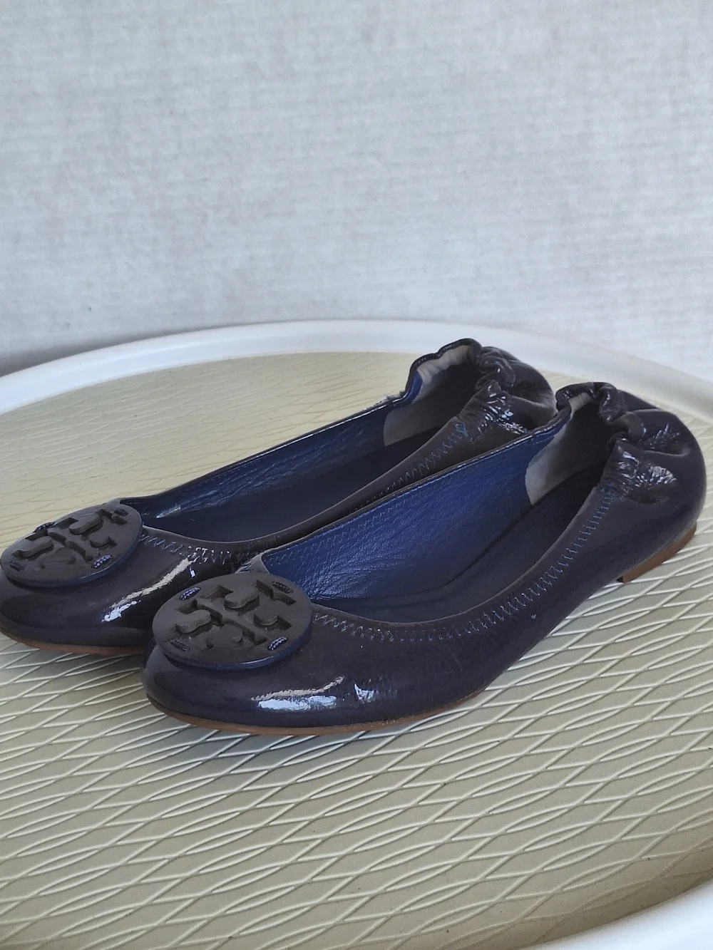 💙Tory Burch Patent Leather Ballet Flats in Deep Purple 🤍Sz 7.5M